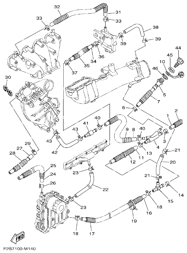 Yamaha FA1800A-M EXHAUST 2 parts diagram